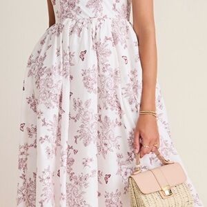 Francesca's Collections Pink and White Floral Maxi Dress